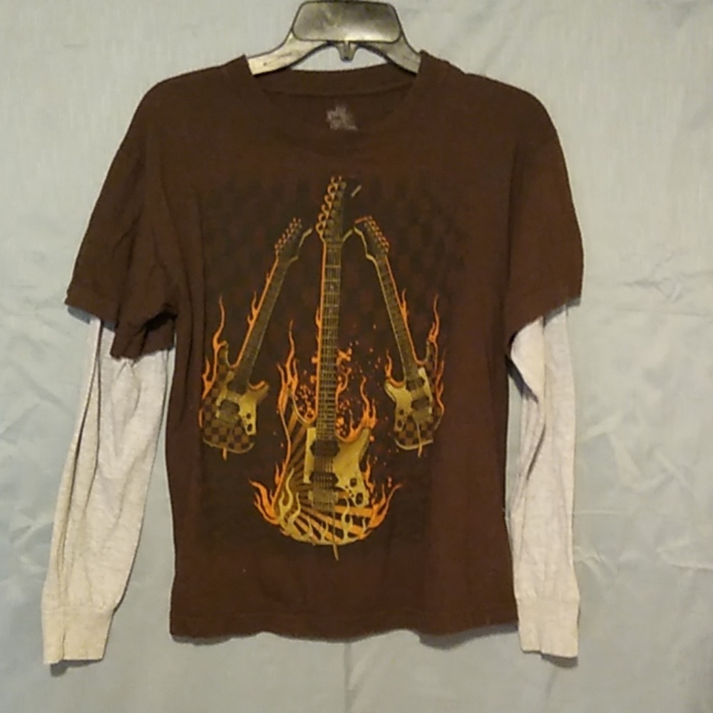 3 For $15 Boys Large Guitars Long Sleeve T-SHIRT